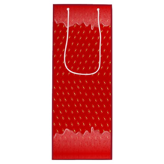 Aardbei getextureerde achtergrond Vloeibaar fruit  Wijn Cadeautas (Voorkant)