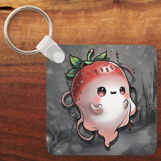 Aardbei Ghost Sleutelhanger (Voorkant)