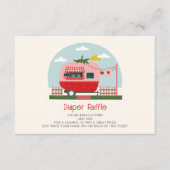 Aardbei Gingham Berry Baby shower Luier Raffle Informatiekaartje (Voorkant)