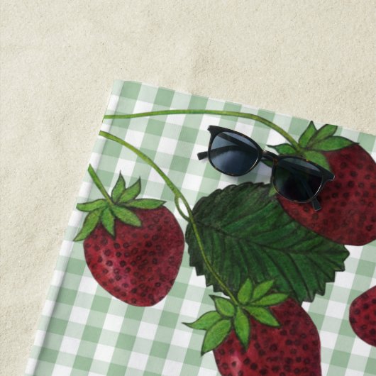 Aardbei Gingham Fitness Strandlaken (In situ)