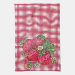  aardbei Gingham Land Rustisch Theedoek