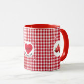 Aardbei Gingham Love Mok (Voorkant rechts)