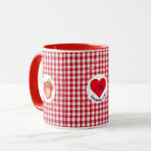 Aardbei Gingham Love Mok (Voorkant links)