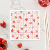 Aardbei Gingham Papier servetten (Insitu)