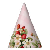 Aardbei gingham roze verjaardagsfeestje pet feesthoedjes (Rechts)