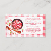 Aardbei Gingham Schattige Recept Aanvraag Baby sho Informatiekaartje (Voorkant)