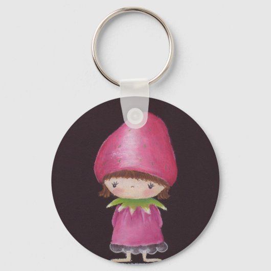 Aardbei Girl-Sleutelhanger Sleutelhanger (Voorkant)