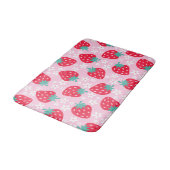 Aardbei Girly Coquette Roze & Rode Badmat (Gekanteld)