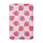 Aardbei Girly Coquette Roze & Rode Badmat (Voorkant Verticaal)