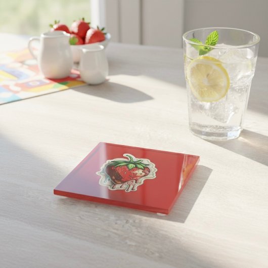 Aardbei Glazen Onderzetter