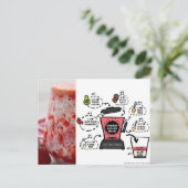 Aardbei glazuur huid smoothie recept briefkaart (Staand voorkant)