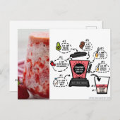 Aardbei glazuur huid smoothie recept briefkaart (Voorkant / Achterkant)