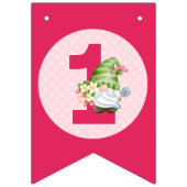 Aardbei Gnome Garden Little Girl's Birthday Vlaggetjes (Tweede vlag)