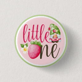 Aardbei Gnome Garden Little One 1e verjaardag Ronde Button 3,2 Cm
