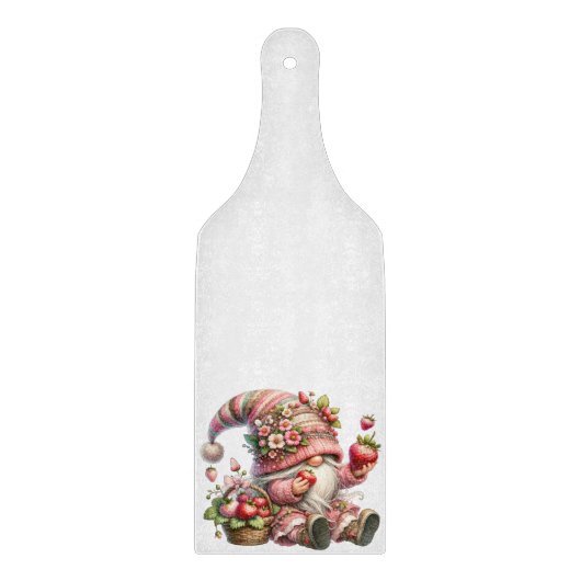 Aardbei Gnome Glas Snijplank (Voorkant)