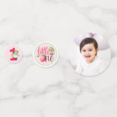 Aardbei Gnome Little One 1e verjaardag foto Confetti (Voorkanten)