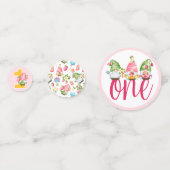 Aardbei Gnome Little One 1e verjaardag foto Confetti (Achterkanten)