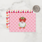 Aardbei Gnome Notitiekaartje (Voorkant / Achterkant in situ)