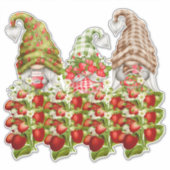Aardbei Gnomes a Field of Strawberries 14 x 14 inc Sticker (Voorkant)