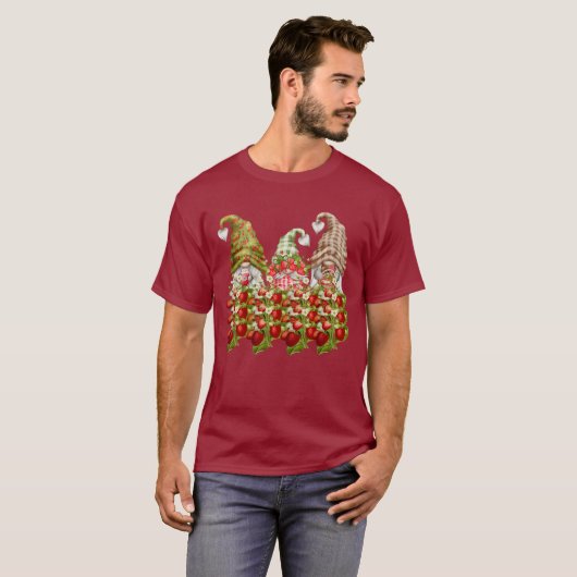 Aardbei Gnomes a Field of Strawberries Unisex T-shirt (Voorkant volledig)