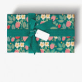 Aardbei Green Botanical Cadeaupapier