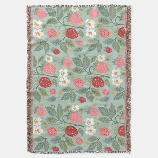 Aardbei Green Botanical Deken (Voorkant Verticaal)