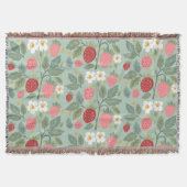 Aardbei Green Botanical Deken (Voorkant)