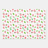 Aardbei Greenery Waterverf Birthday Inpakpapier Vel (Voorkant 3)