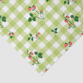 Aardbei Groen Gingham Check geruite patroon Tissuepapier (Detail)