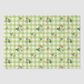 Aardbei Groen Gingham Check geruite patroon Tissuepapier (Voorkant)