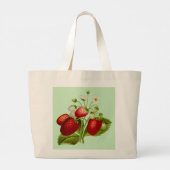 Aardbei Groen Grote Tote Bag (Achterkant)