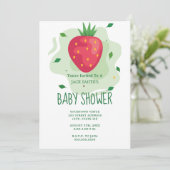 Aardbei Groen Rood Fruit Baby shower Kaart (Staand voorkant)