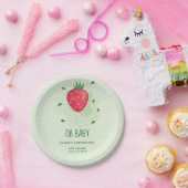 Aardbei Groen Rood Fruit Baby shower Papieren Bordje (Feest)