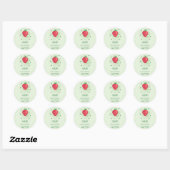Aardbei Groen Rood Fruit Baby shower Ronde Sticker (Vel)