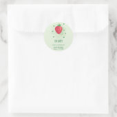 Aardbei Groen Rood Fruit Baby shower Ronde Sticker (Tas)