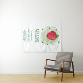 Aardbei Groen Rood Fruit Baby Shower Wandkleed (In Situ (horizontaal))
