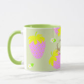 Aardbei groen roze mok (Links)