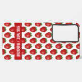 Aardbei-grot monogram samsung galaxy hoesje (Linkerkant)