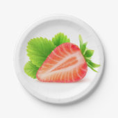 Aardbei half papieren bordje (Voorkant)