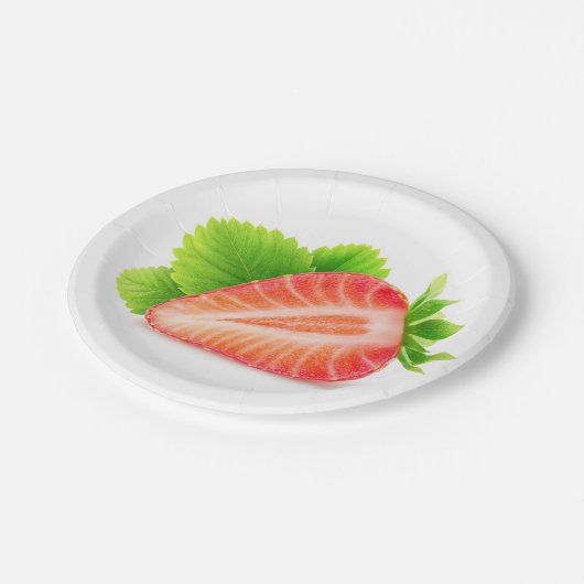 Aardbei half papieren bordje (Gekanteld)