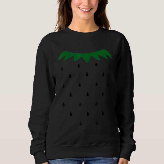 Aardbei Halloween Costume Simple Black Seeds voor Trui (Voorkant)