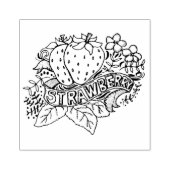 Aardbei Hand Lettering Typografie Rubberstempel (Afrduk)