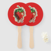 Aardbei Handwaaier (Voorkant en achterkant)