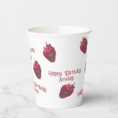 Aardbei Happy Birthday Papieren beker (Links)