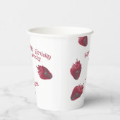 Aardbei Happy Birthday Papieren beker (Rechts)