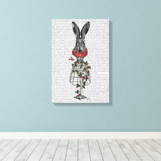 Aardbei Hare Canvas Afdruk (Insitu (Houten vloer))