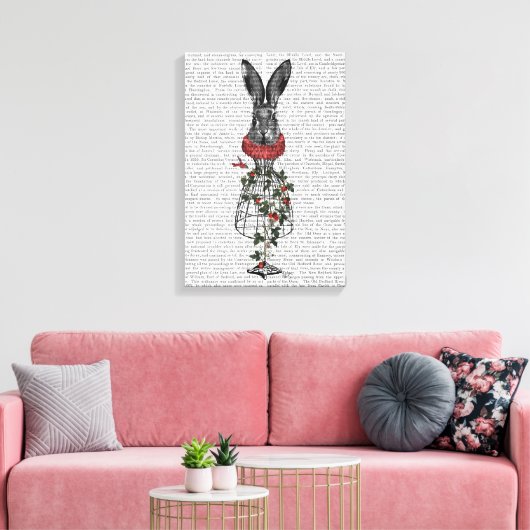 Aardbei Hare Canvas Afdruk (Insitu (Woonkamer))