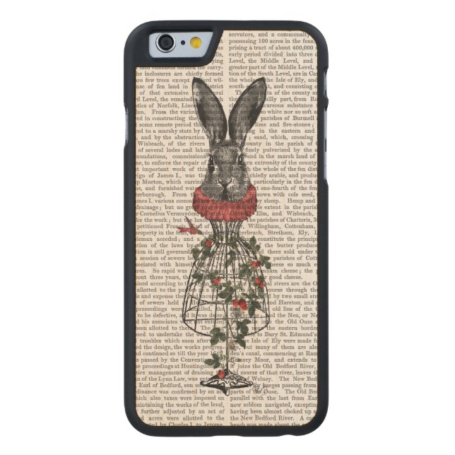 Aardbei Hare Carved Wood iPhone Hoesje (Achterkant)