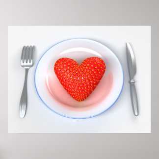 Aardbei — Hart Poster