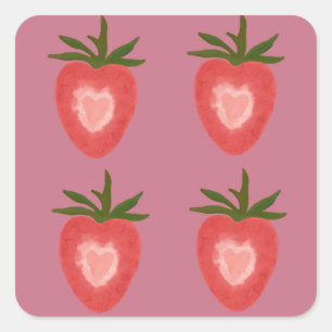 Aardbei hart sticker